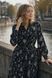 Сукня міді з квітковим принтом чорна з креп-шифону, 50-52, Чорний, XXL-3XL
