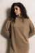 Трикотажное платье кофейного цвета, Бежевый, XXL-3XL, 50-52