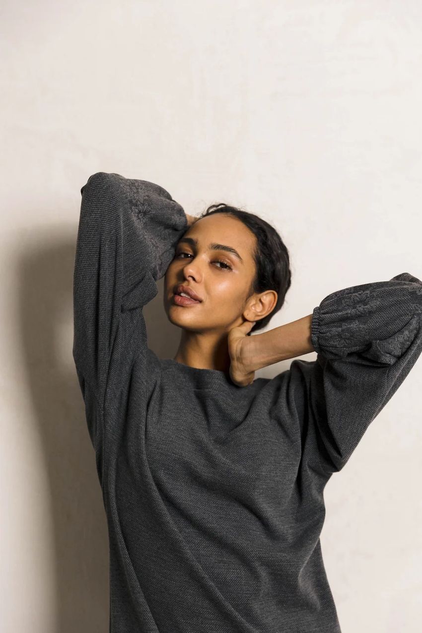 Трикотажное платье длинное серое, Серый, XXL-3XL, 50-52