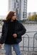 Чорна куртка пуховик з принтом